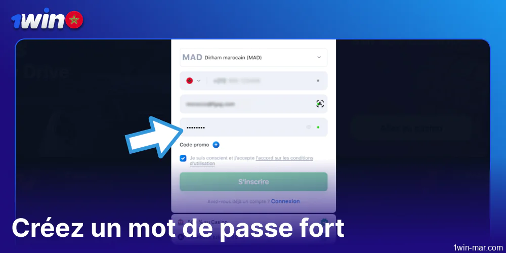 Créez un mot de passe fort sur 1win