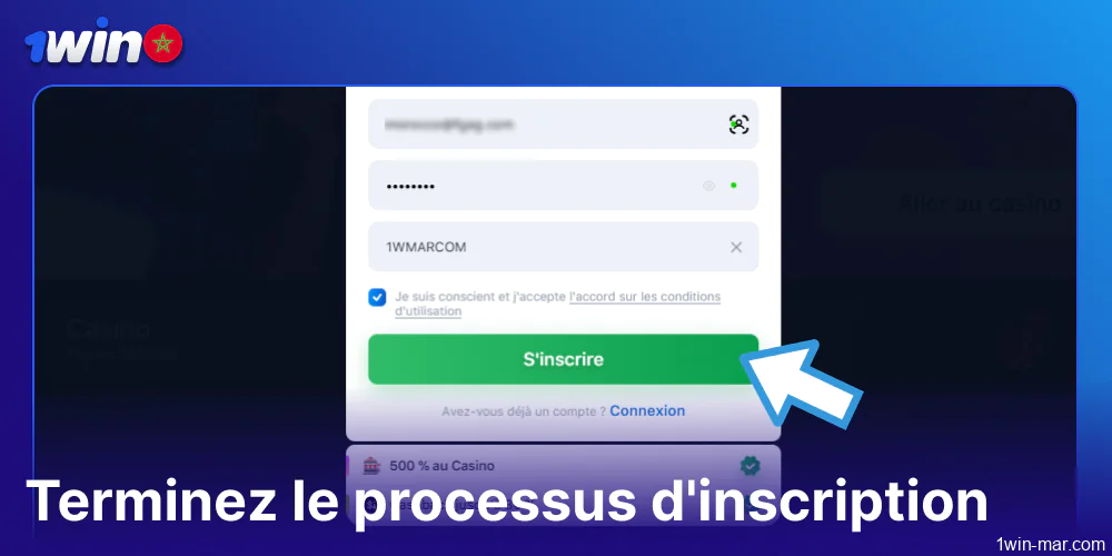 Terminer la procédure d'inscription sur 1win