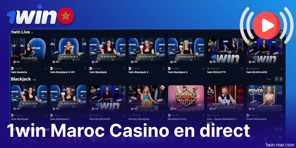 Jeux de casino en direct disponibles sur 1win pour les joueurs du Maroc