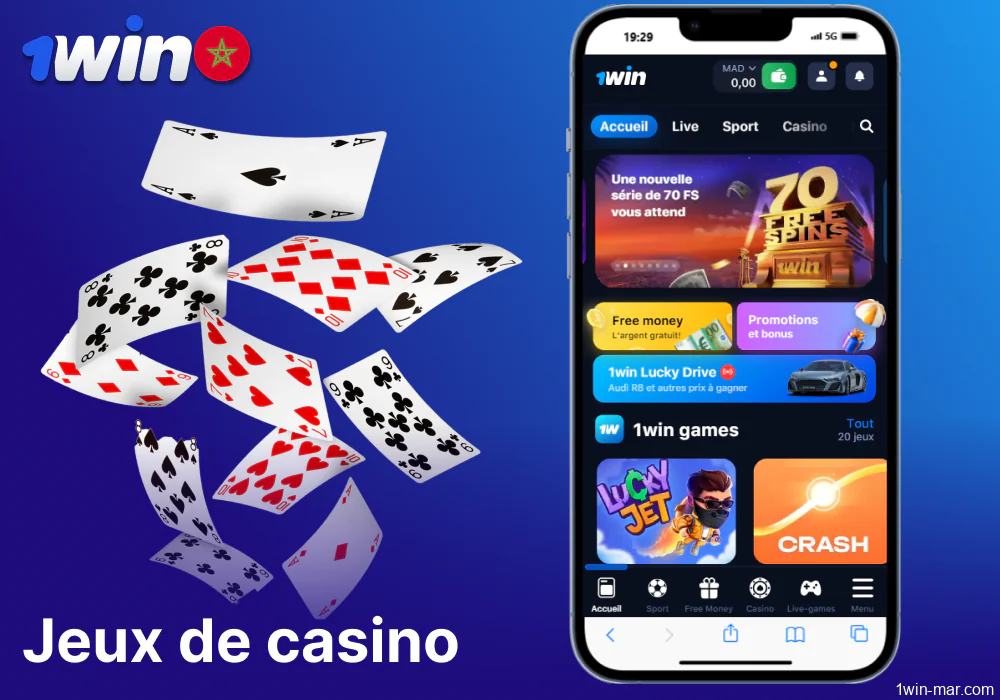 Jeux de casino disponibles sur 1win pour les joueurs du Maroc