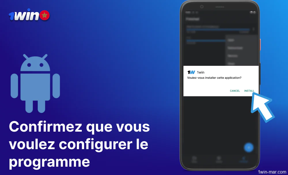 Confirmez que vous souhaitez mettre en place le programme 1win