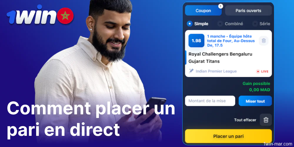 Guide sur les paris en direct sur 1win pour les joueurs du Maroc