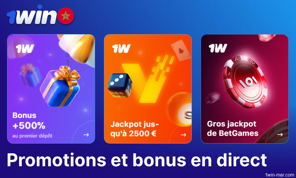 Promotions et bonus en direct pour les joueurs de 1win du Maroc