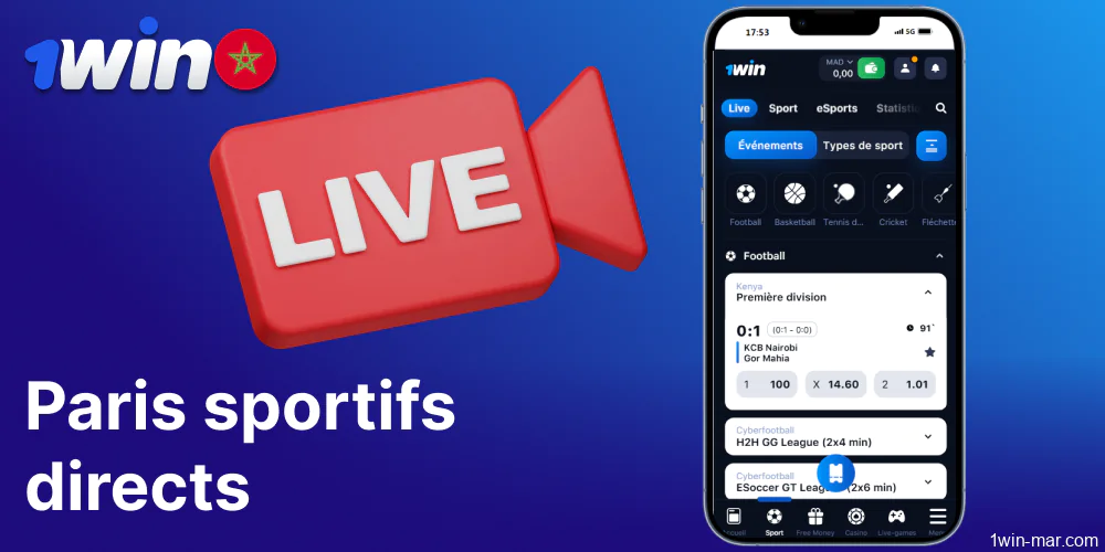Paris sportifs en direct sur 1win pour les joueurs du Maroc