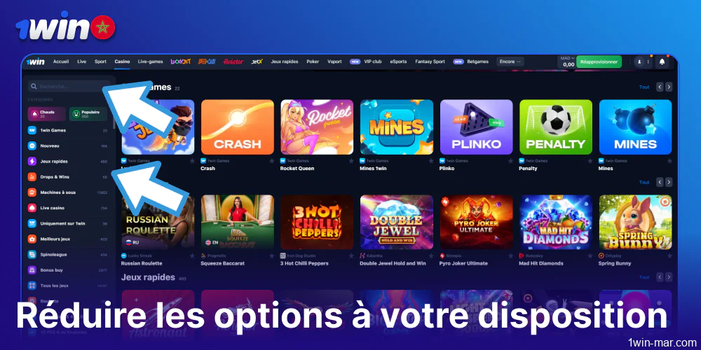 Limitez vos options sur 1win