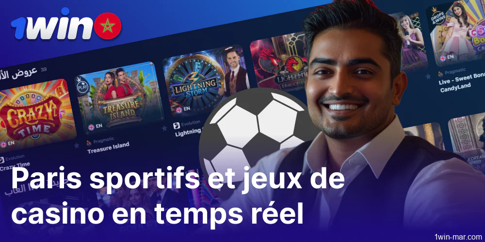 Paris sportifs et jeux de casino en temps réel sur 1win Maroc