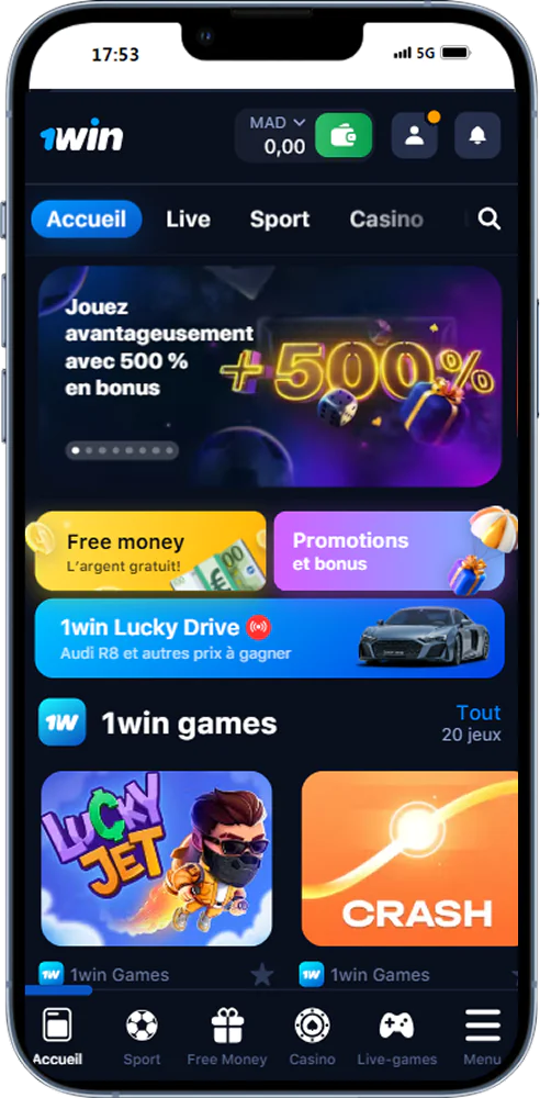 Application mobile 1win pour les joueurs du Maroc
