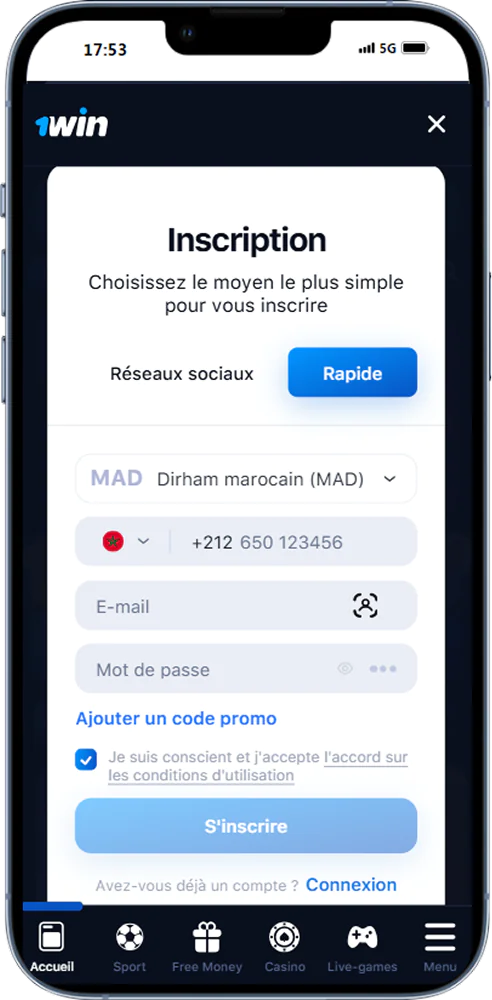 Inscription à 1win pour les joueurs du Maroc