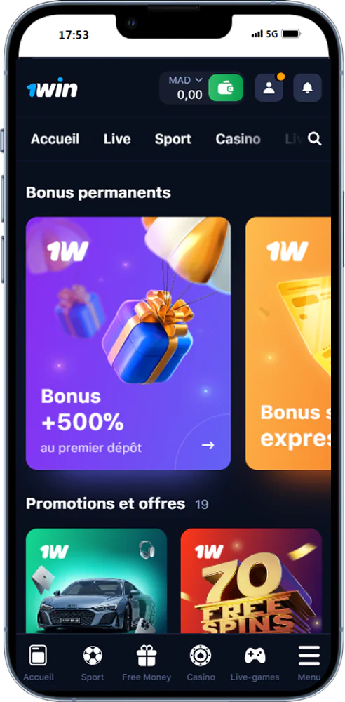 Bonus disponibles sur 1win pour les joueurs du Maroc