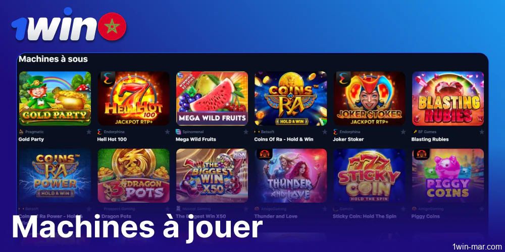 Jeux de machines à sous disponibles sur 1win Morocco