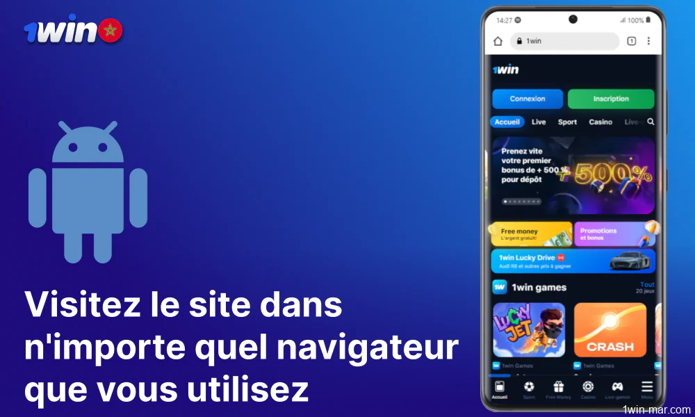 Visitez le site 1win dans n'importe quel navigateur que vous utilisez