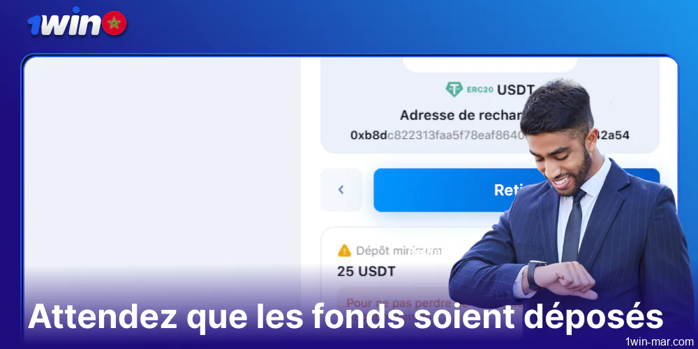 Attendre que les fonds soient crédités sur 1win